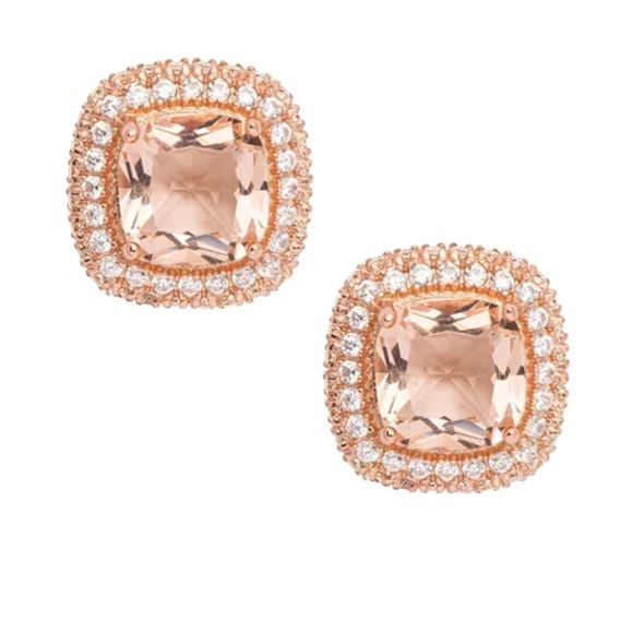 Macy's
Rose Gold Plated Simulated Morganite Cushion Halo Stud Earrings - Picture 1 of 7